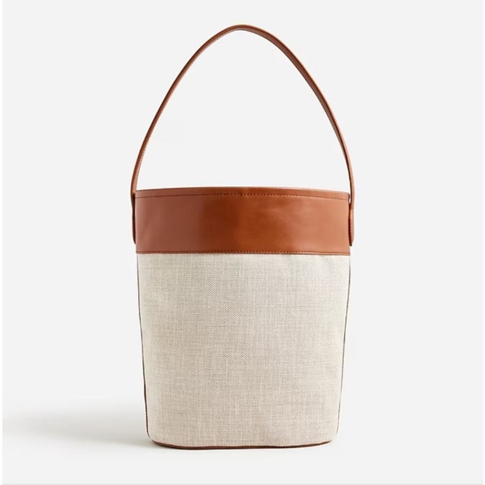 Berkley Bucket Bag in Leather and Spanish Canvas